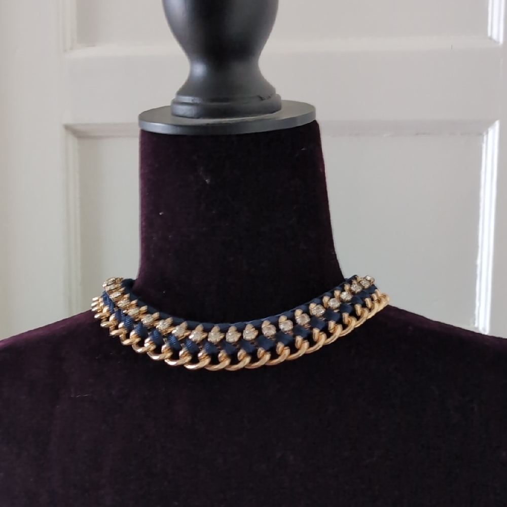 Aldo Gold and Navy Statement Necklace